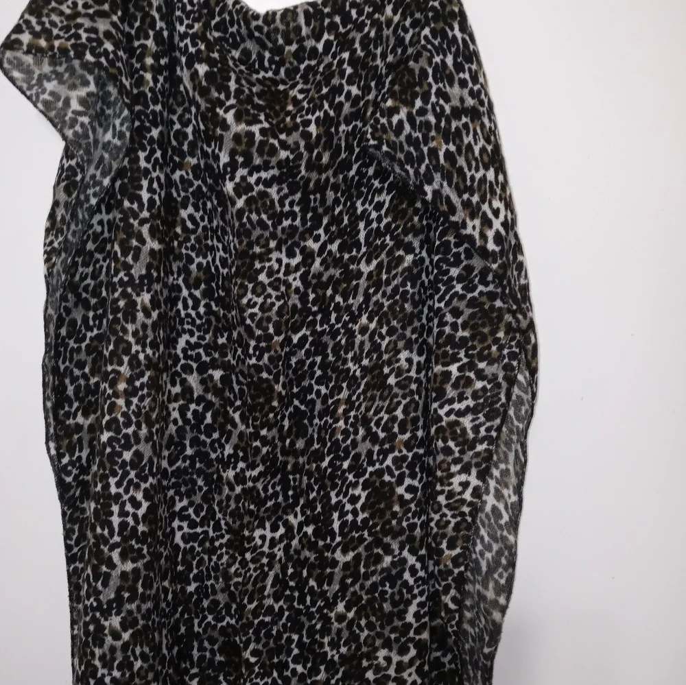Cheetah print large Faux Fur Soft rectangular mutlifunctional scarf 73